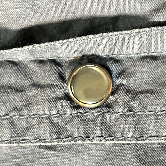 Converse One Star Mens Button Down Shirt Black Pearl Snap Shirt Sleeve  Size L - Picture 4 of 7